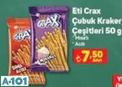 ETİ CRAX ÇUBUK KRAKER ÇEŞİTLERİ 50 G MISIRLI/ACILI
